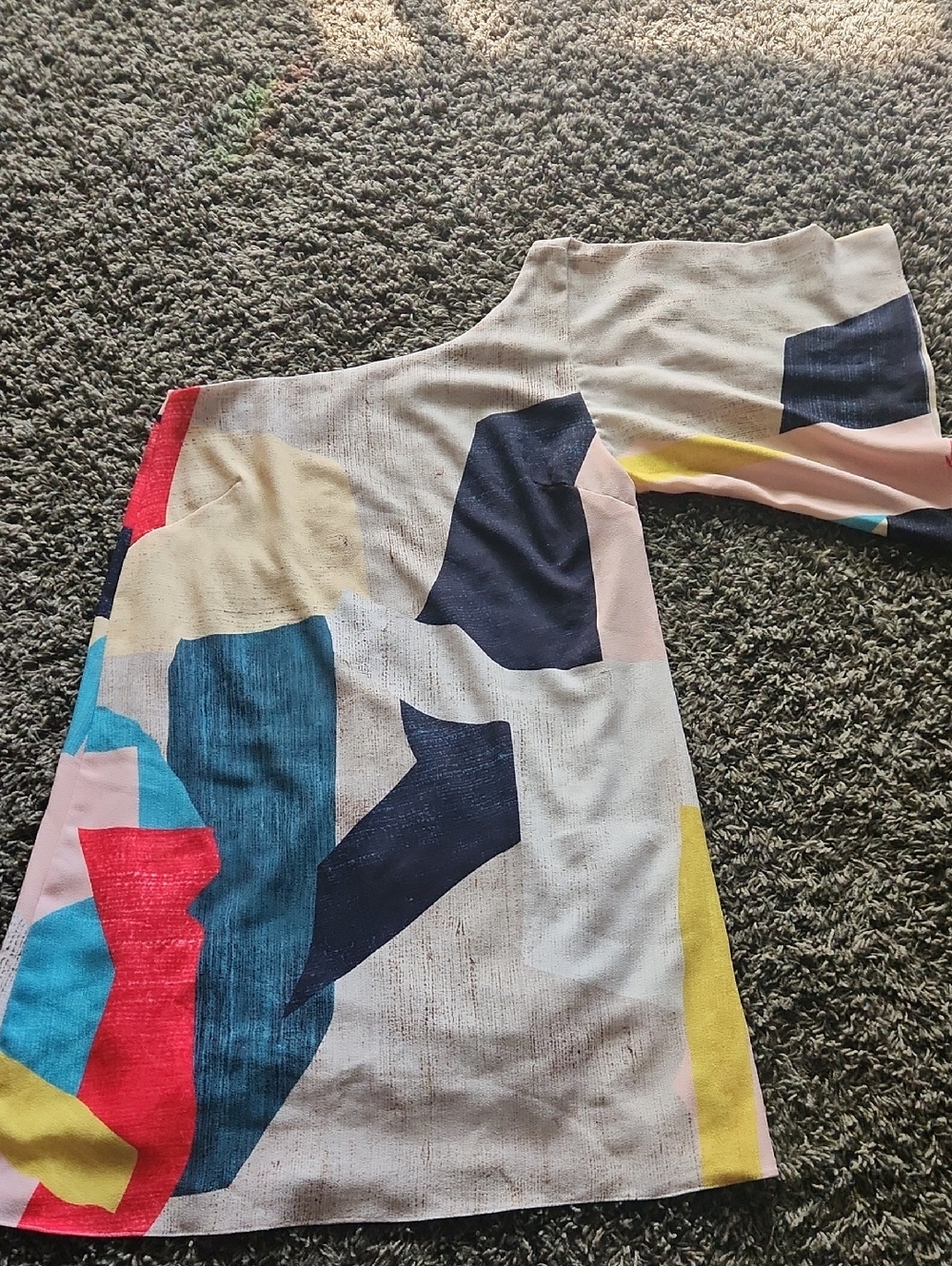 Sacada Colorblock One-Shoulder Dress in Multicolor